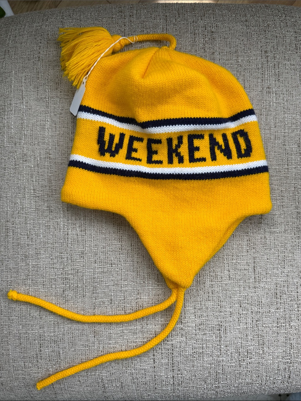 Weekend Yellow Earflap Beanie Hat